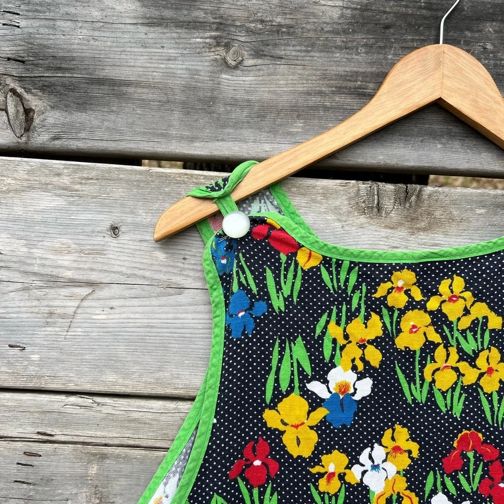 Vintage Apron Tree of California Full Body Kitchen Coverall Apron Floral Pattern
